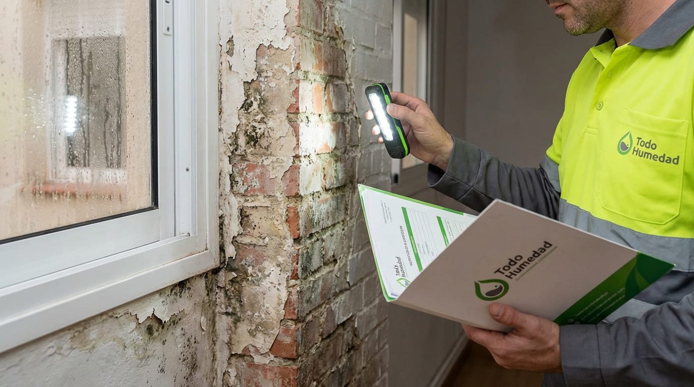 Pared con desconches por la humedad capilar