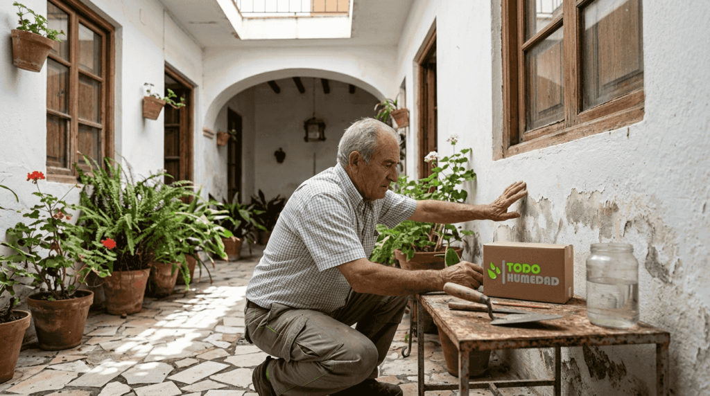 Revisión de humedades en un patio andaluz con historia