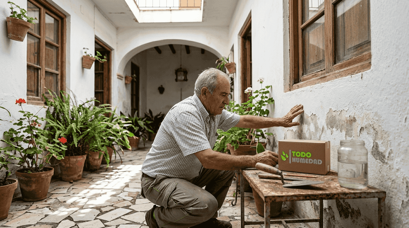 Revisión de humedades en un patio andaluz con historia
