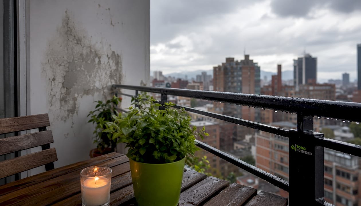 Ventana con manchas de humedad visibles en el interior de la vivienda