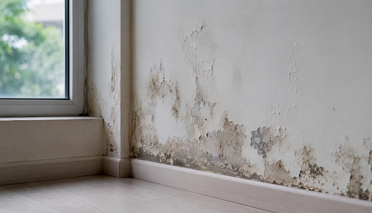 Aparición de manchas de humedad en las paredes interiores de la casa