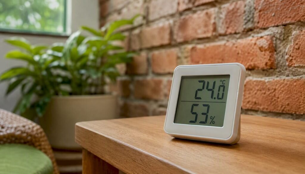 Termohigrómetro digital para controlar la humedad del ambiente en interiores