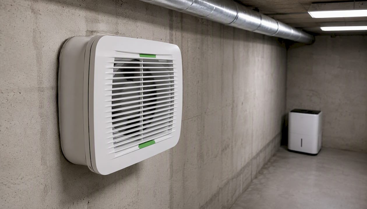 Ventilador para eliminar la humedad por condensación en el sótano