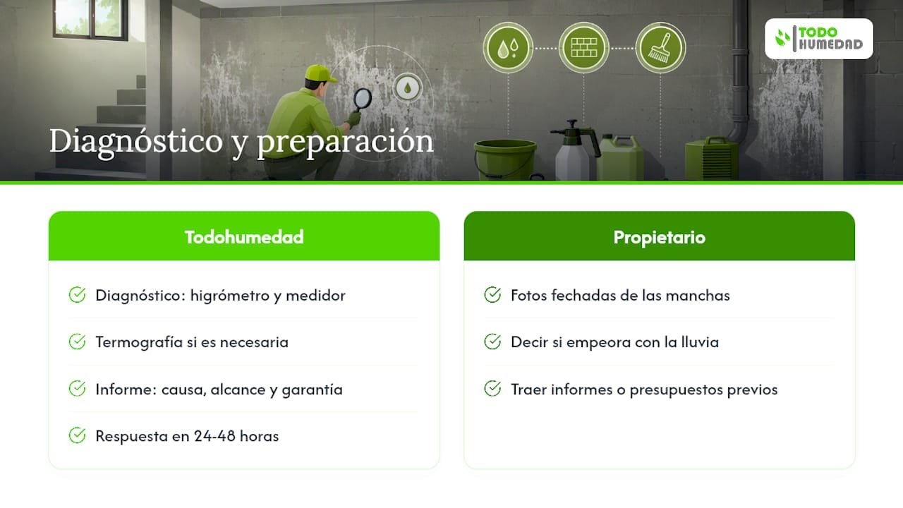 Nuestra experiencia con eflorescencias en sótanos — overview diagram