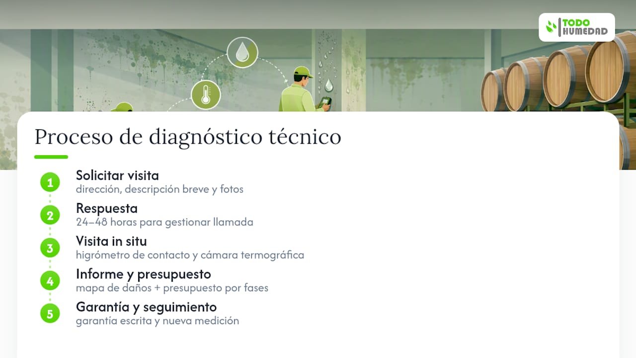 Solicita un diagnóstico técnico con Todo Humedad — overview diagram