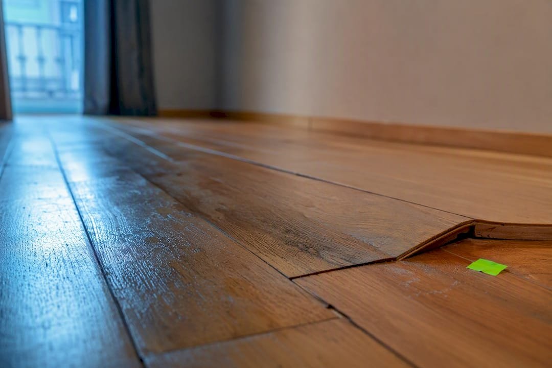 Parquet deformado por la humedad en el hogar