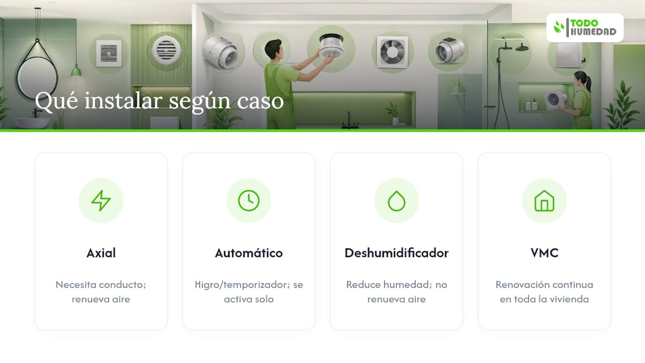 Comparativa de soluciones para ventilar baños