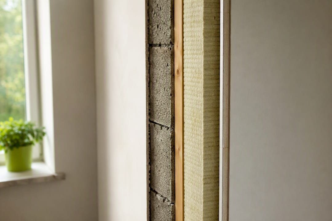 Capas de aislamiento térmico en una pared