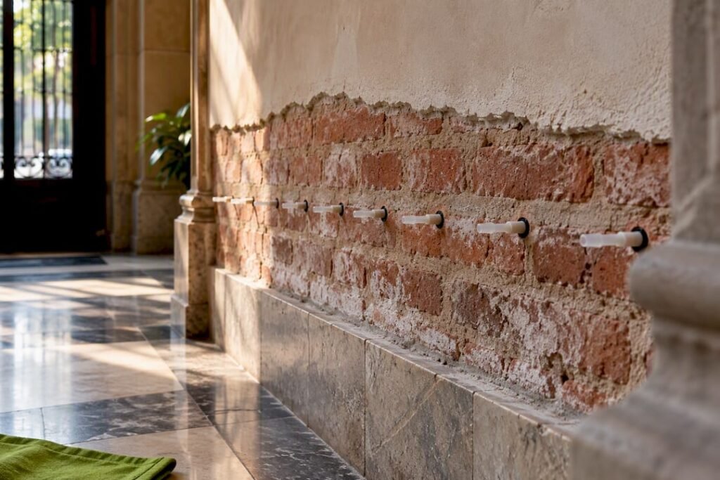 Muro listo para la inyección contra la humedad
