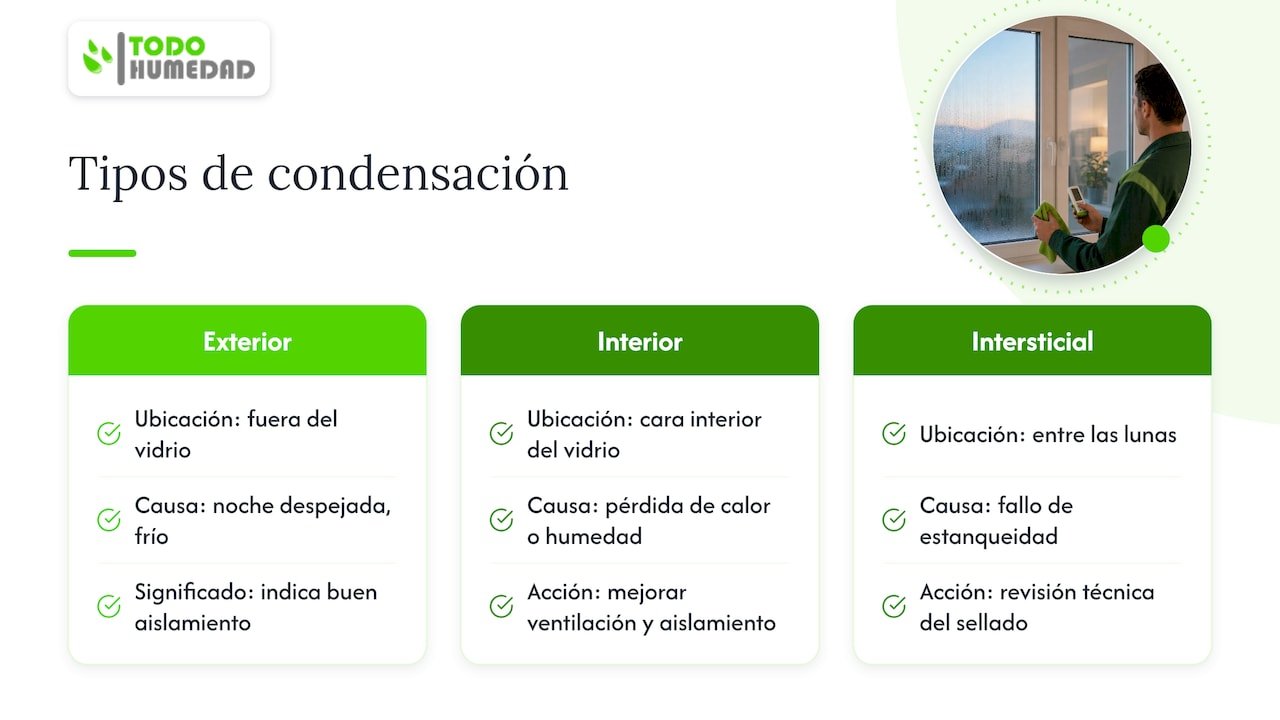 Clases de condensación en ventanas de PVC