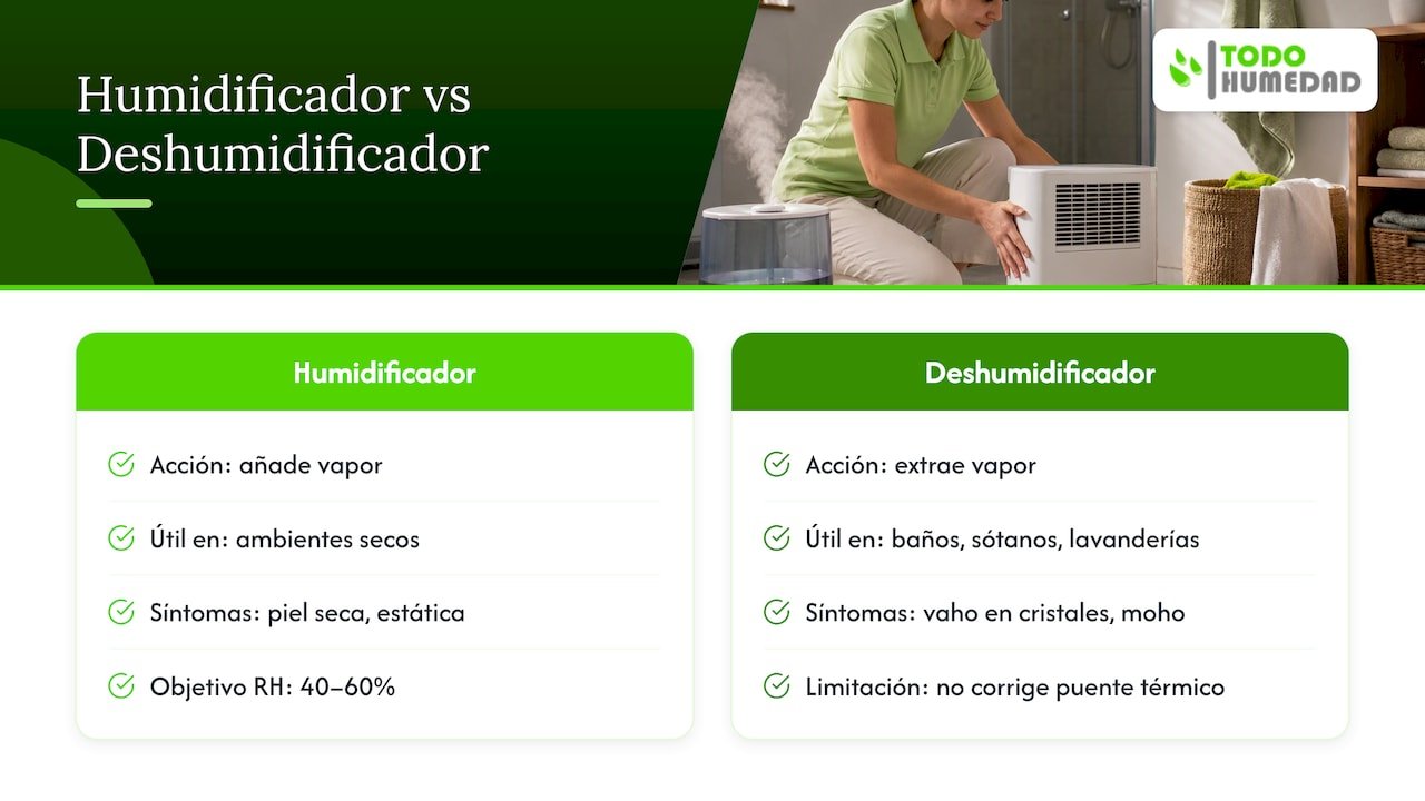 Comparación entre un humidificador y un deshumidificador
