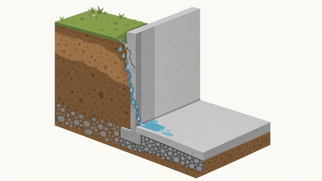 El agua se filtra por la pared antes de salir