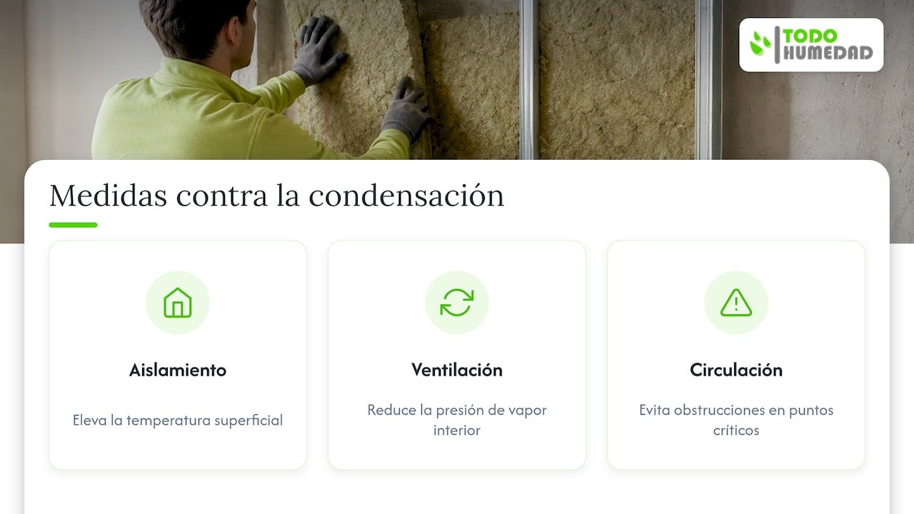 Tres medidas para reducir la condensación